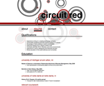 Thumbnail of résumé page in Circuit Red template.