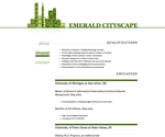 Thumbnail of résumé page in Emerald Cityscape website template.
