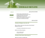 Thumbnail of résumé page in Emerald Skyline website template.