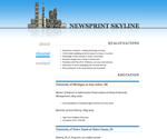 Thumbnail of résumé page in Newsprint Skyline template.