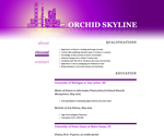 Thumbnail of résumé page in Orchid Skyline website template.