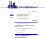 Thumbnail of résumé page in Sunburst Cityscape template.