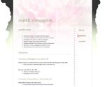 Thumbnail of résumé page in March Coronation website template.