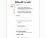 Thumbnail of résumé page in Office Chromatic website template.