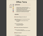 Thumbnail of résumé page in Office Terra website template.