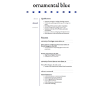 Thumbnail of résumé page in Ornamental Blue website template.