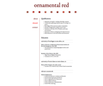 Thumbnail of résumé page in Ornamental Red website template.