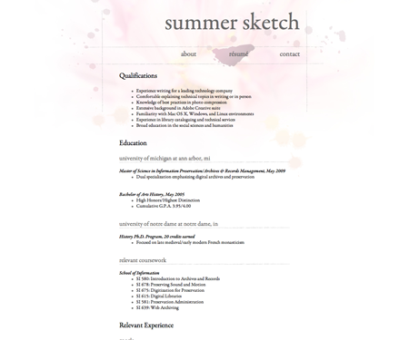 template for cv resume