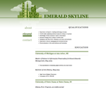 Thumbnail of résumé page in Emerald Skyline website template.