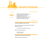 Thumbnail of résumé page in Helion Cityscape template.