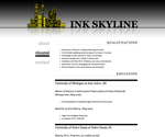 Thumbnail of résumé page in Ink Skyline website template.