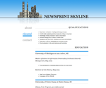 Thumbnail of résumé page in Newsprint Skyline website template.