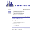 Thumbnail of résumé page in Sunburst Cityscape website template.