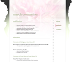 Thumbnail of résumé page in March Coronation website template.