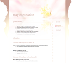 Thumbnail of résumé page in May Coronation website template.