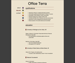 Thumbnail of résumé page in Office Terra website template.