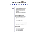 Thumbnail of résumé page in Ornamental Blue website template.