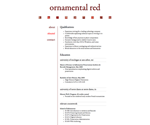 Thumbnail of résumé page in Ornamental Red website template.