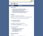 Thumbnail of résumé page in Go Blue template.