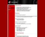 Thumbnail of résumé page in Red Raiders website template.