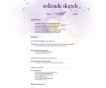 Thumbnail of résumé page in Solitude Sketch website template.